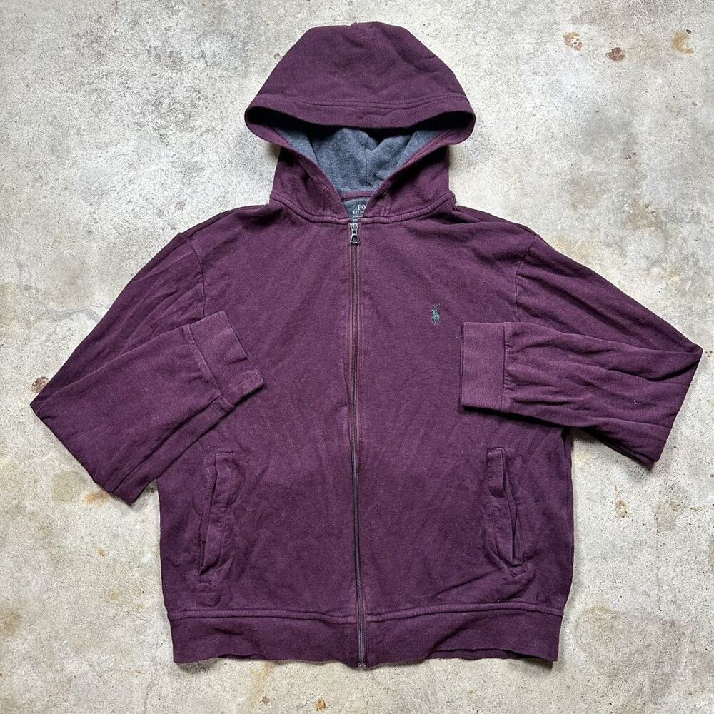 Burgundy Polo Ralph Lauren Zip Up Hoodie Size M
